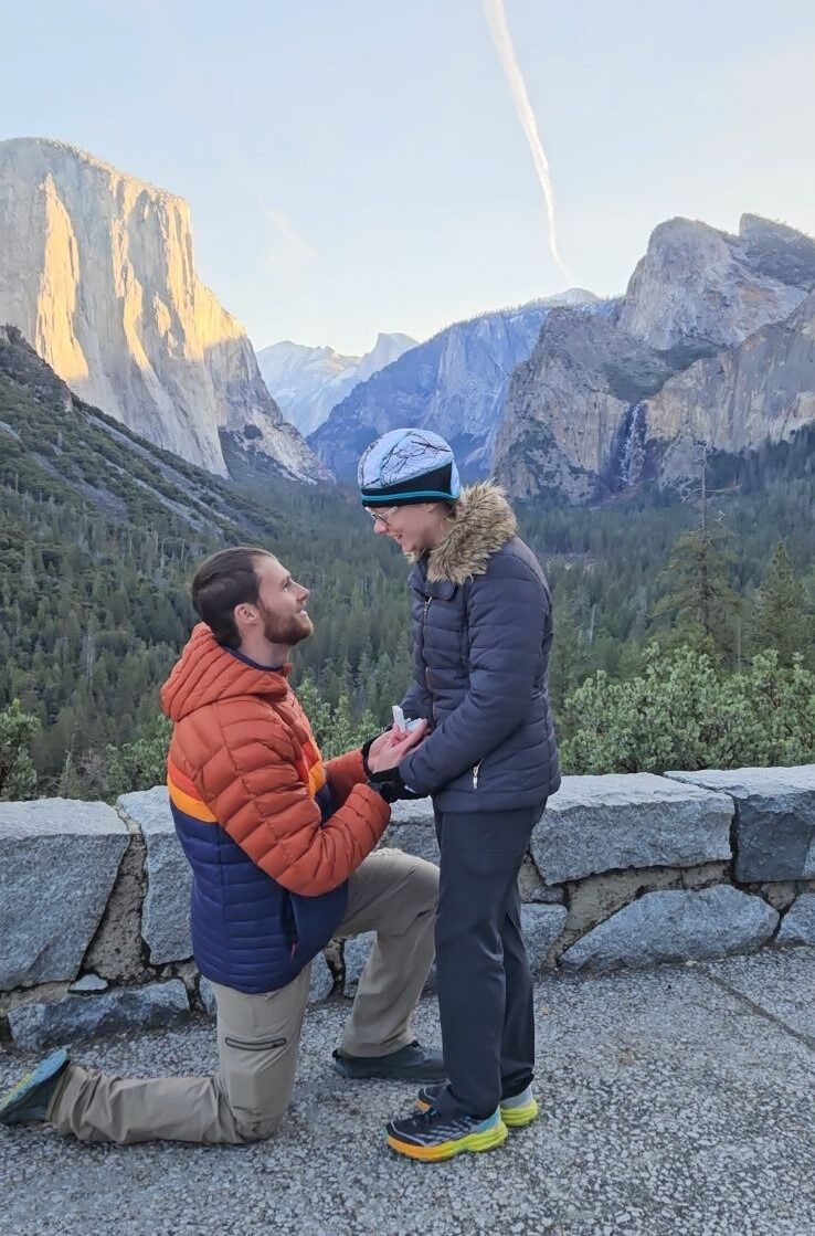 The Proposal! A weekend at Yosemite and Sequoia National Parks with a sunrise surprise at the Yosemite Valley Tunnel View. What an adventure!
