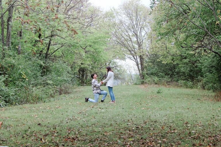 We had countless picnics in this park before this moment. Klayton set the day up like it was just another one of those picnics. This spot is special to us and was the perfect place to pop the question.