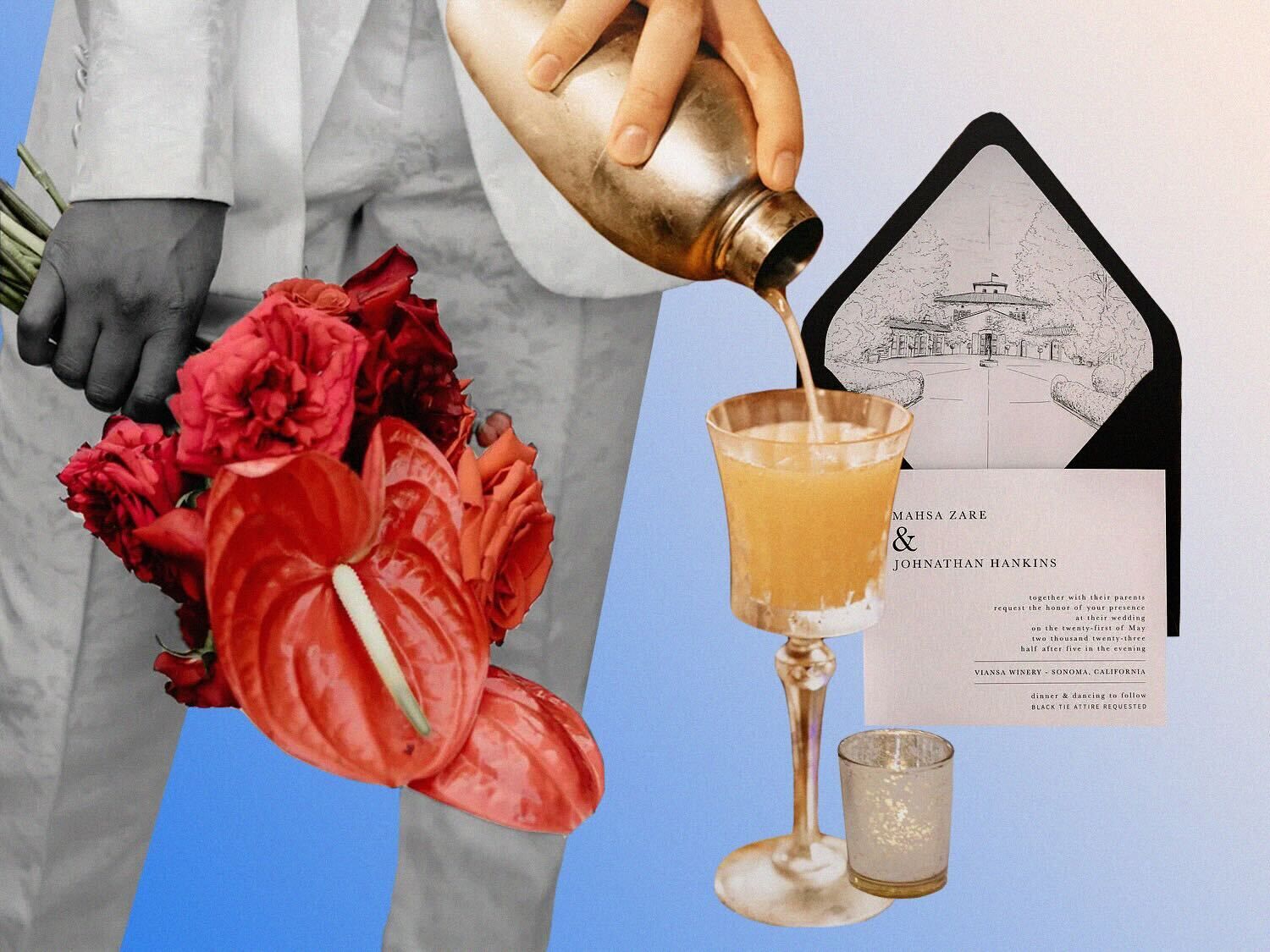 Collage of important wedding details