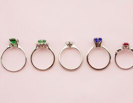 Collection of engagement rings in various gems