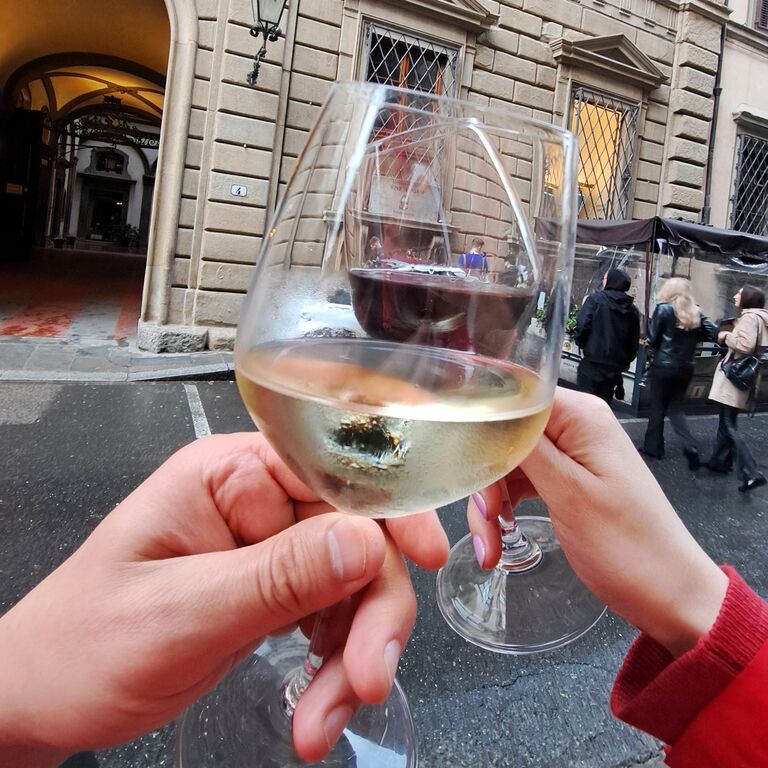 At one of the Wine Windows in Florence