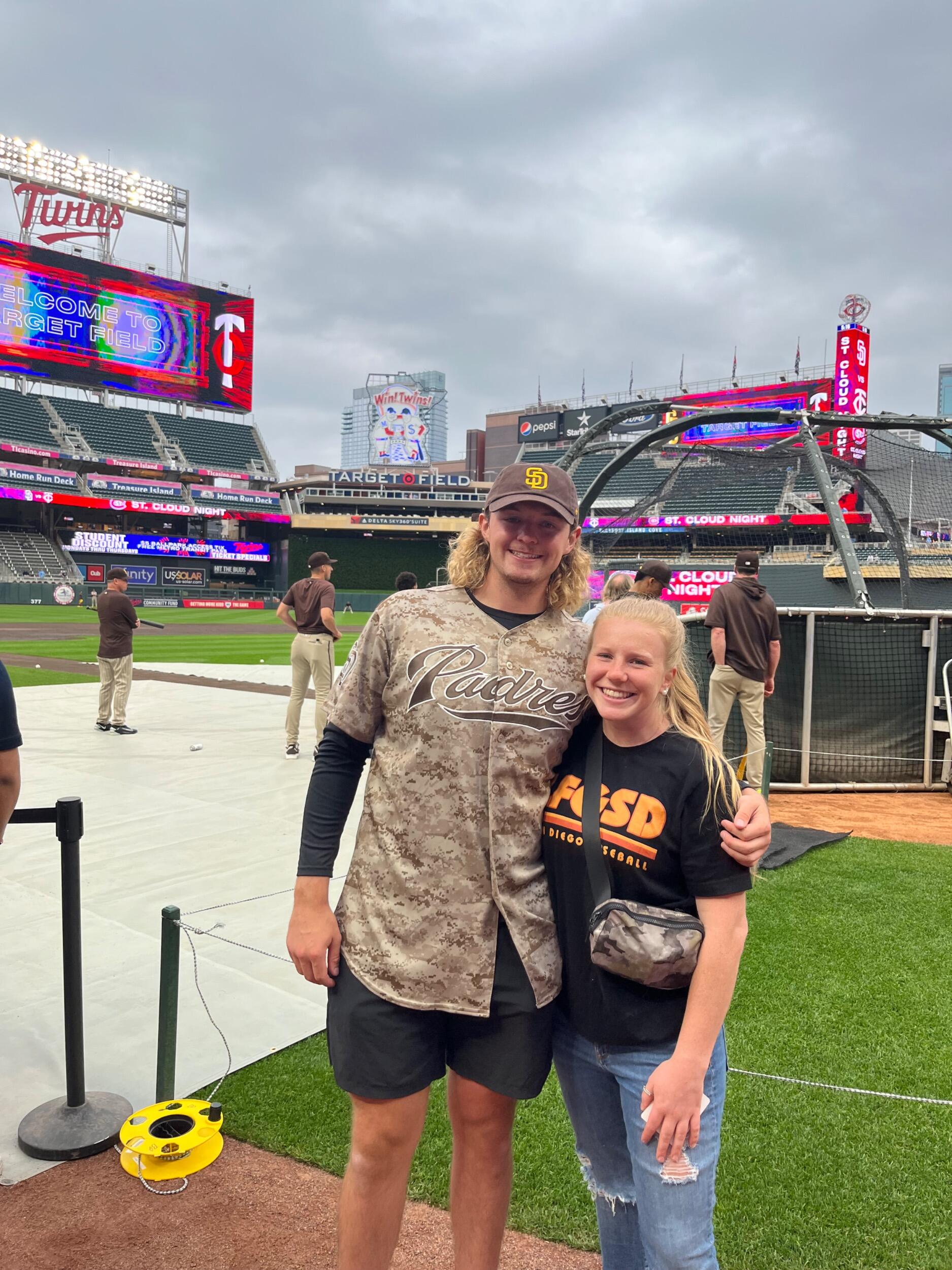 Brooke and Teague got to go on Target Field when the Padres were in town to play the Twins!