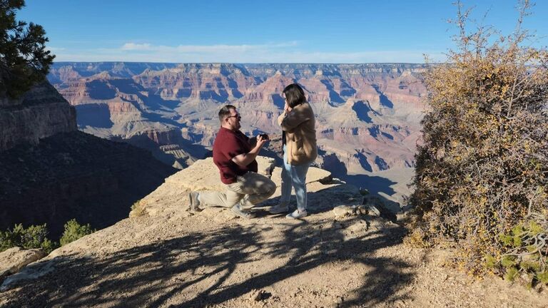 Erik proposes at the Grand Canyon and Emily says YES!!!!!!!!!!!