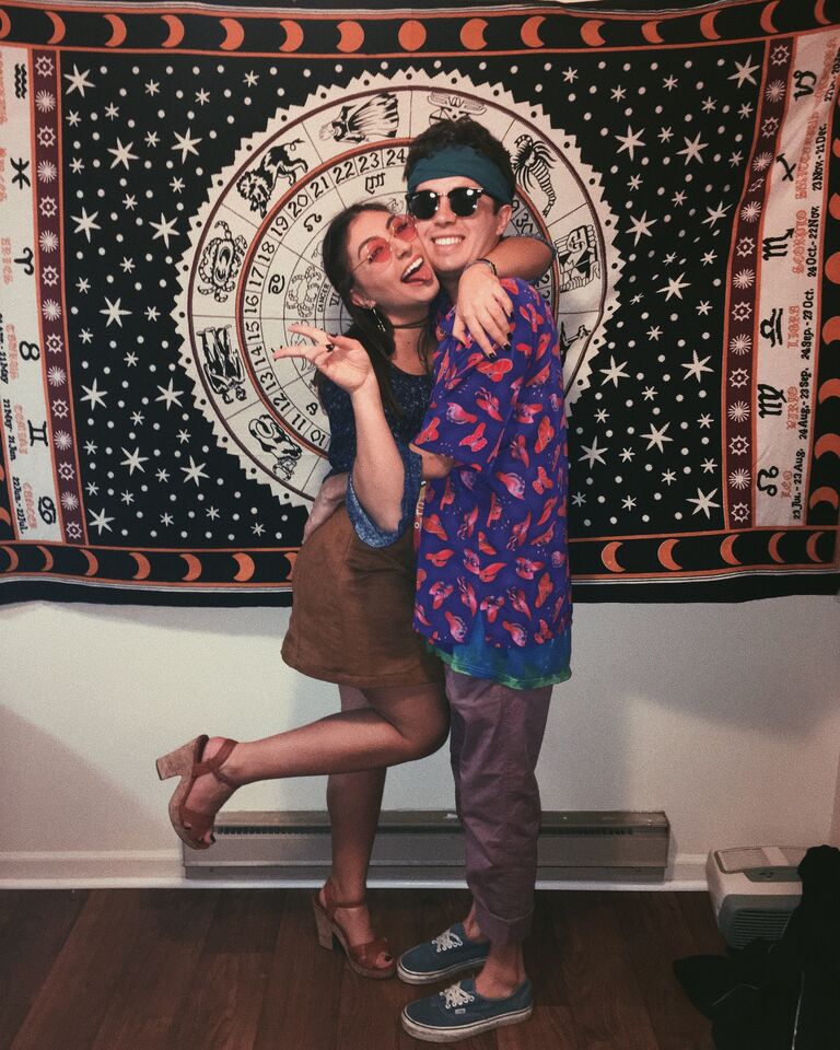 The couple's first Halloween together, which meant matching hippie costumes. More social gatherings allowed the couple to introduce, meet, and integrate their family and friends! 