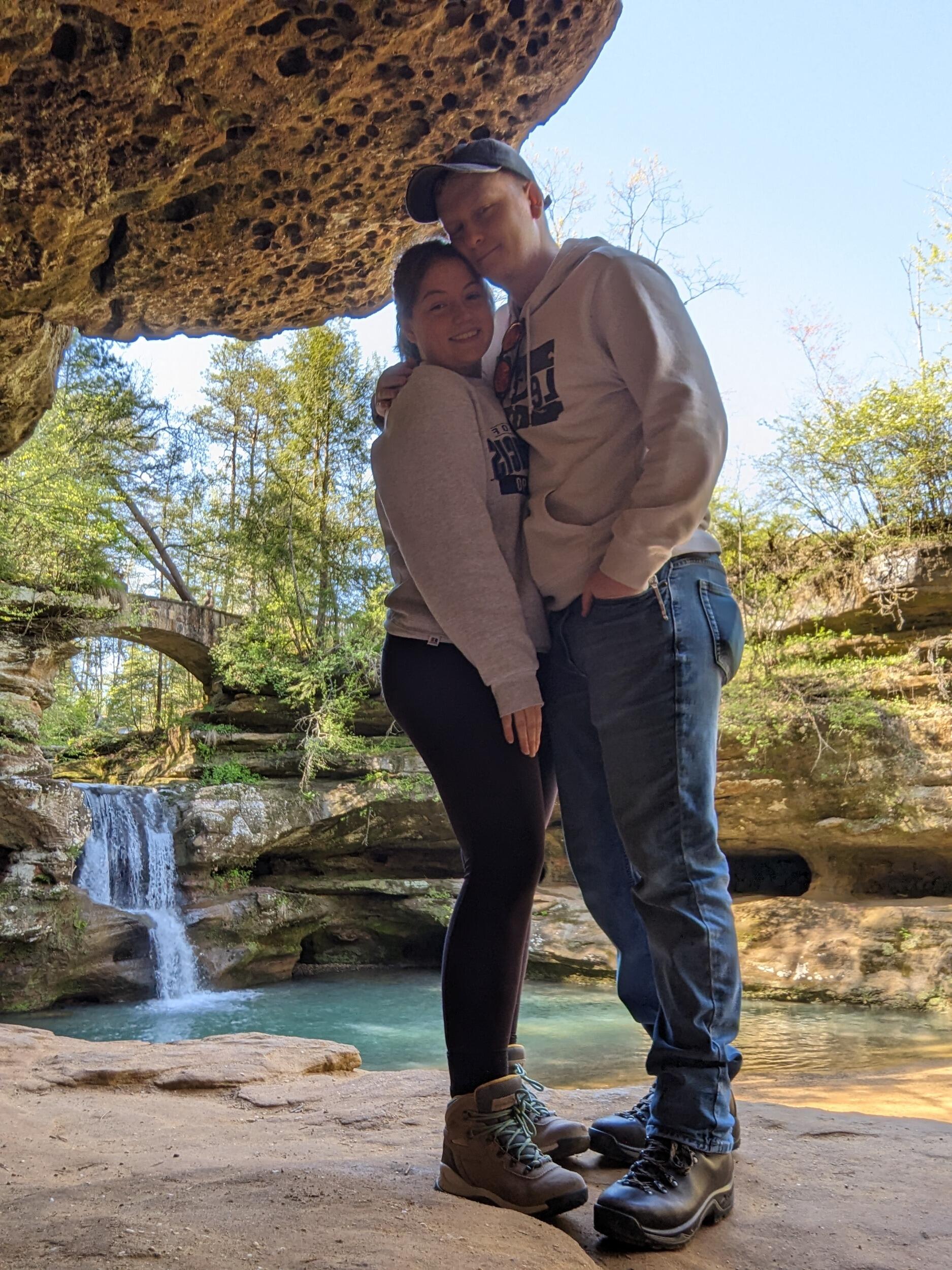 Went to Hocking hills just the two of us! Sarah had never been there. Corey just finished his last semester of school