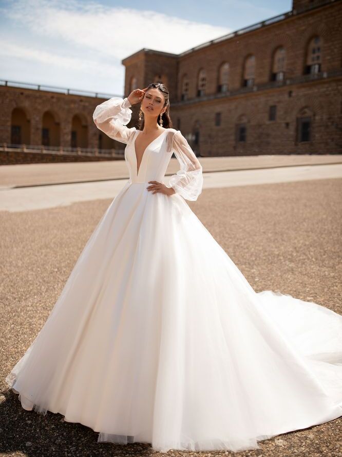 Milla Nova long sleeve wedding ball gown