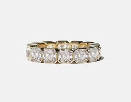 asscher cut diamond eternity wedding band