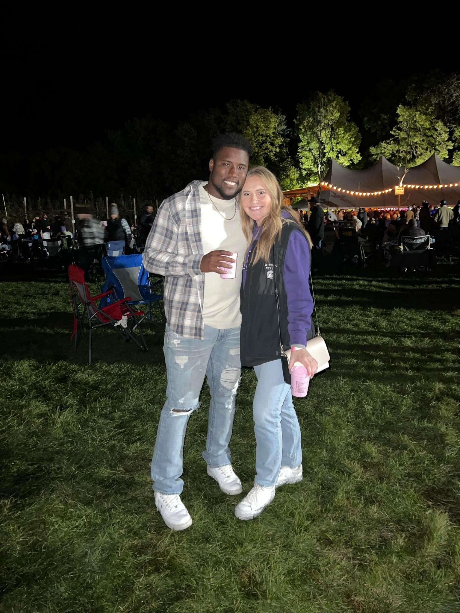 Sam and Thomas went to an apple orchard  where there was live music and woodfire pizza. Later that night they went to see Thomas's favorite artist Montana of 300.