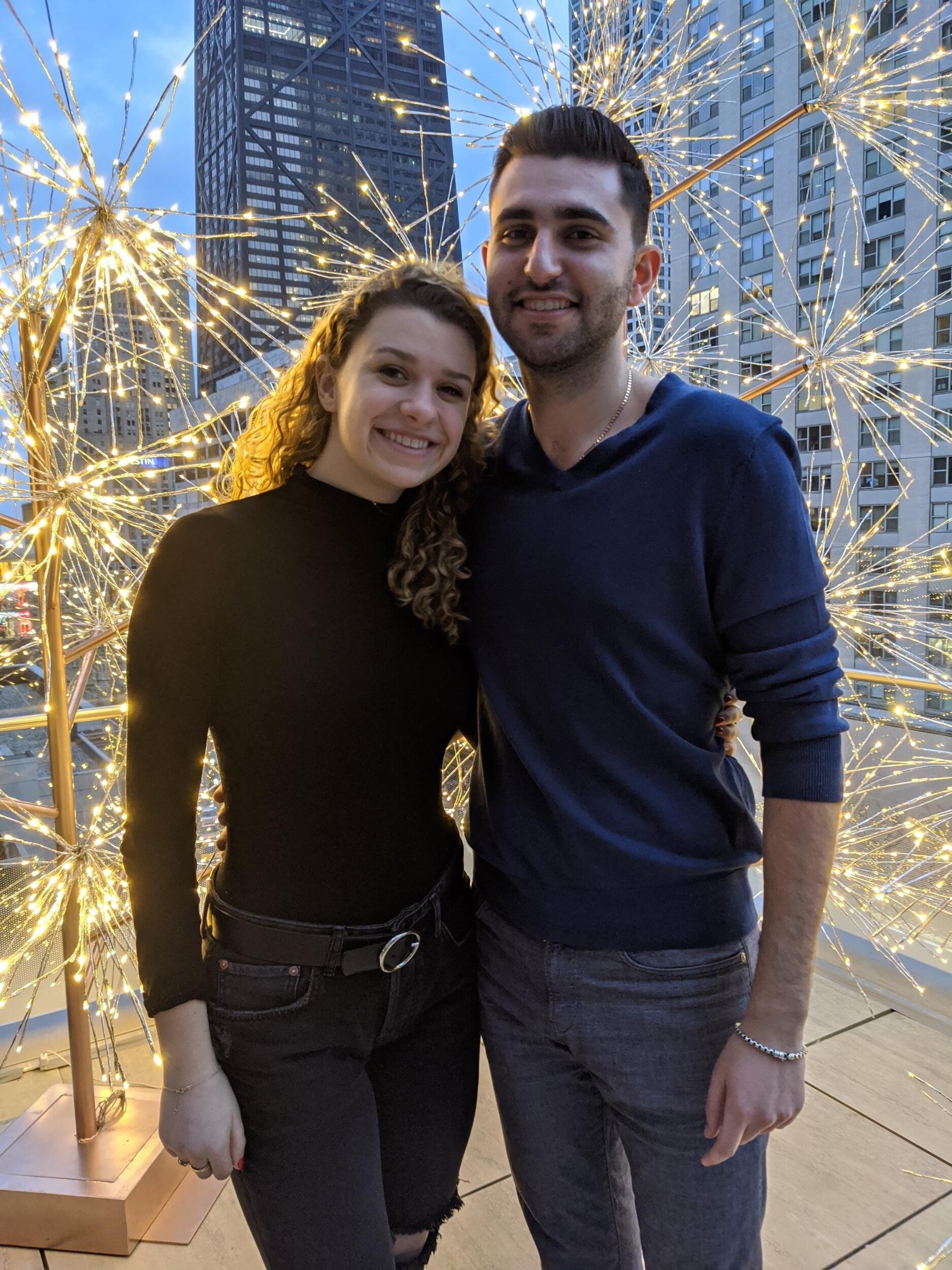 First Christmas spent together in Lake Bluff, Illinois. This photo was taken the day after Christmas in Chicago while waiting 3 hours to get into Au Cheval.