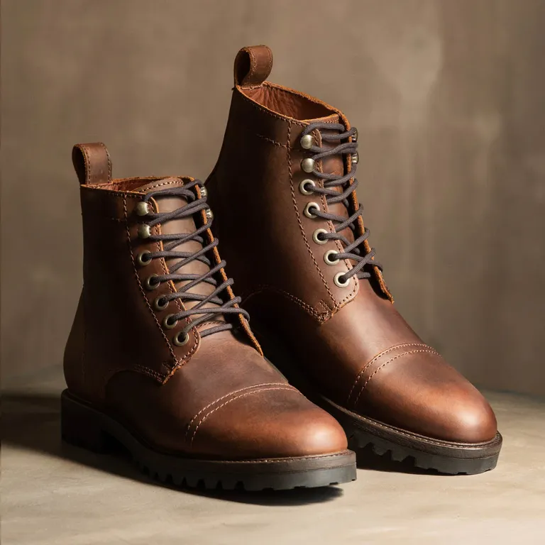 Brown leather breaker boot for wedding