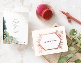 The Knot Invitations wedding thank-you cards with foil