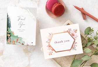 The Knot Invitations wedding thank-you cards with foil