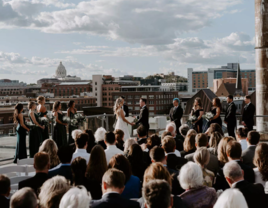 Wedding ceremony on A'BULAE rooftop in minnesota