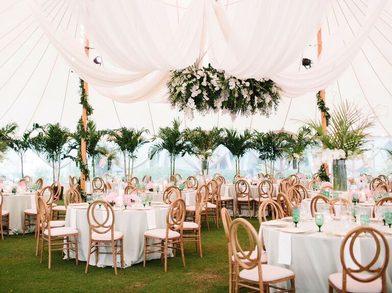Reception tent idea for a personalized wedding. 