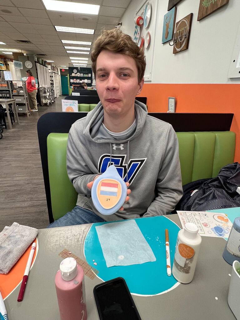 We had a pottery painting date and each made something for our future house! Take a guess at who added a Dutch flag to the serving spoon rest...