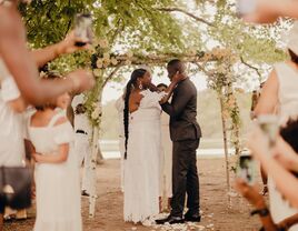 all white wedding party