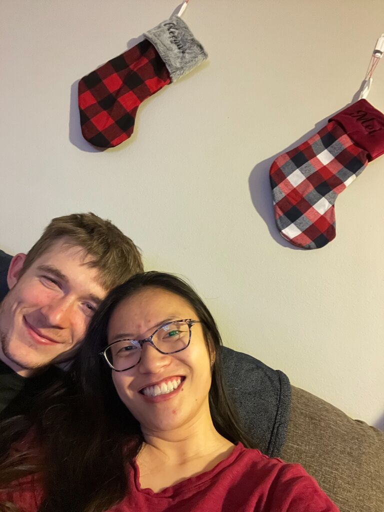 It took a while to settle in, but by Christmas time, they had everything unpacked, a trimmed tree decorated, and stockings up and ready for the 25th. They were overjoyed for their first holiday together. They split the morning with each other’s families and then took the afternoon to enjoy their first Christmas together.