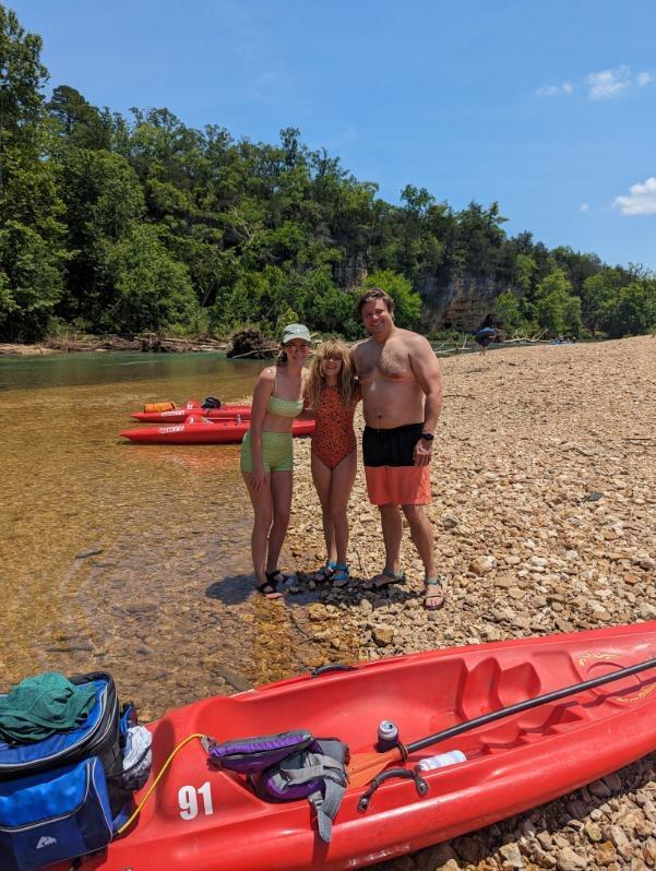 Back on the river! We told you they love rivers. This time Jayne's dad, Keith, joined the journey on the Jack's Fork.