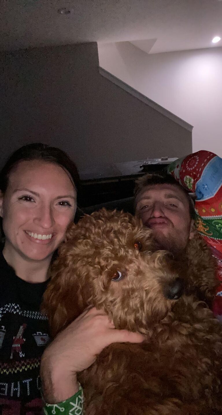 Ally's mom is all about pictures and somehow did not get one of the 3 of us, so a basement selfie was needed for the holidays.