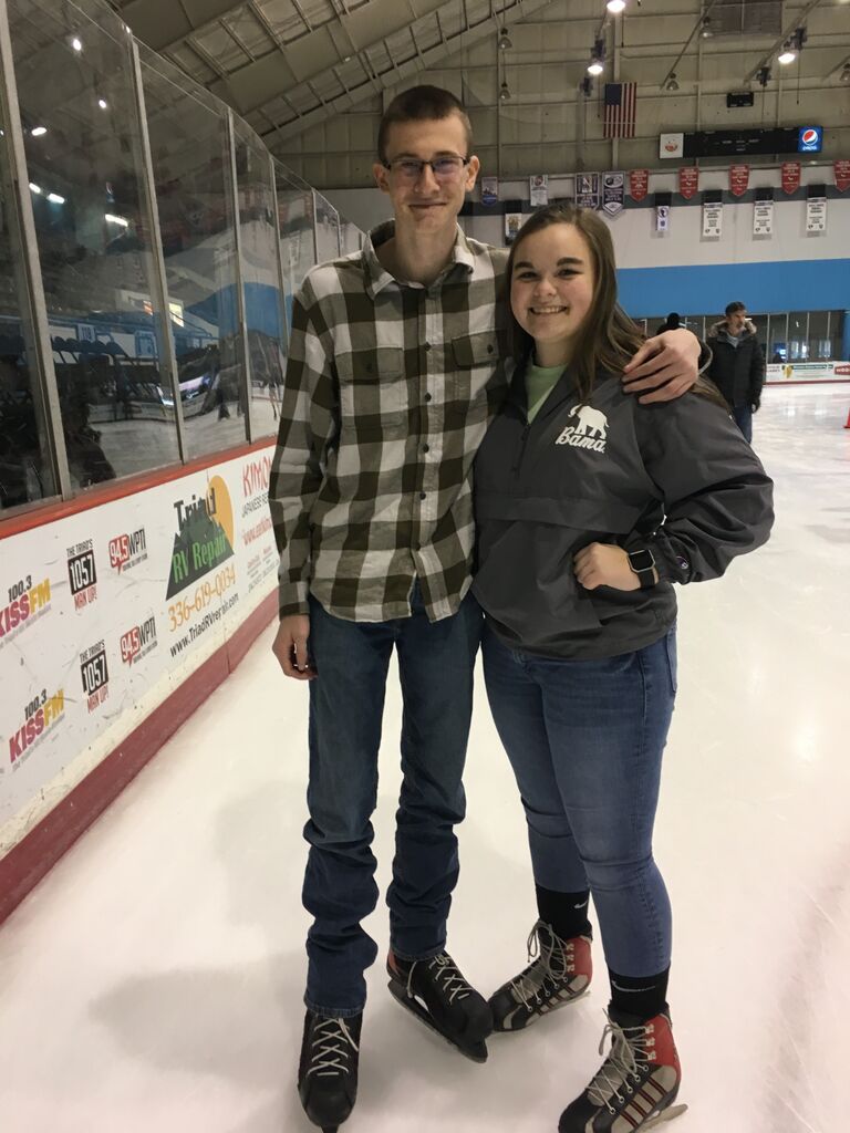 One of our first dates...a church wide ice skating outing where Isabelle taught Tyler to ice skate