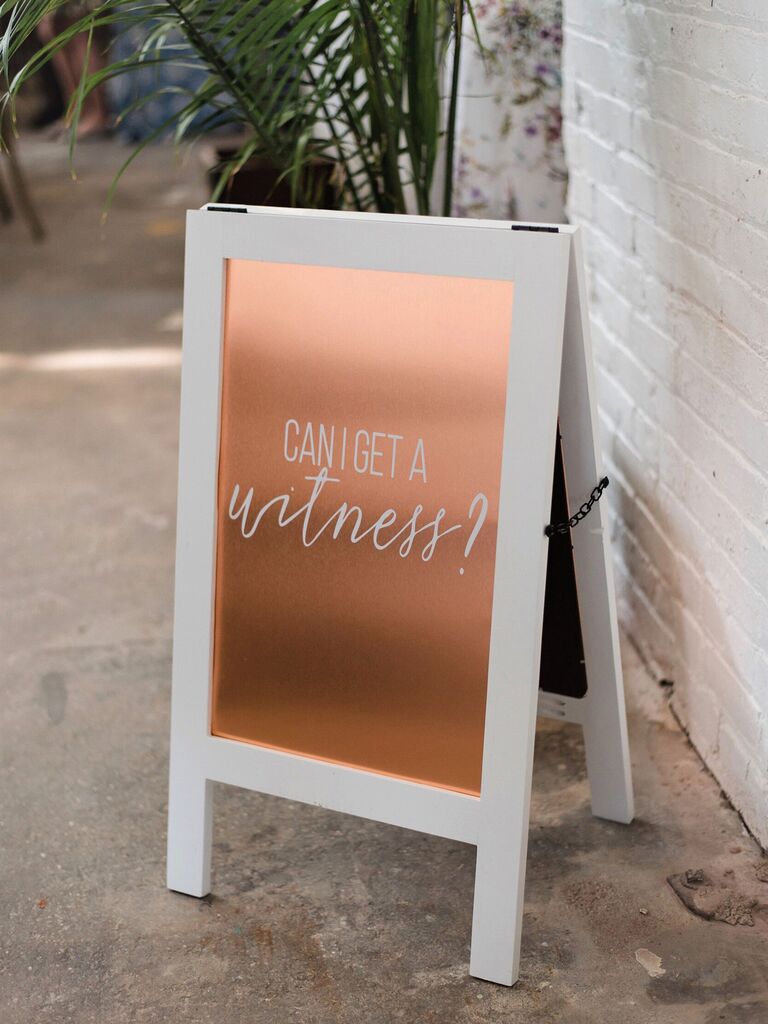 wedding sign quotes rose gold sign