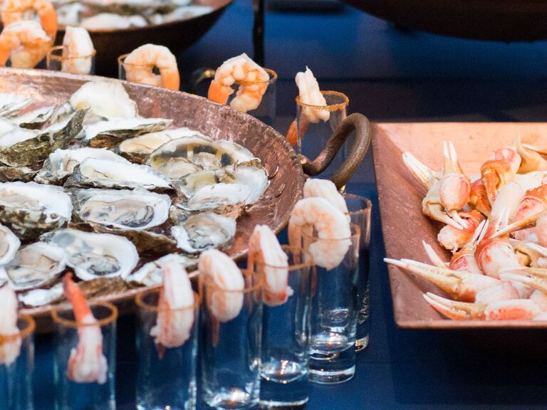 Raw seafood bar at wedding