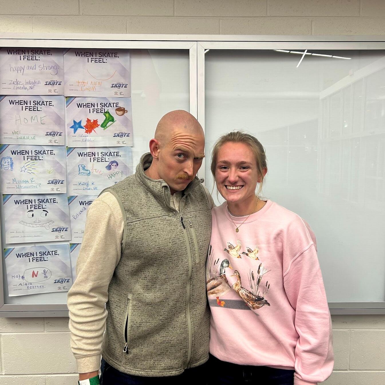 Our second date was dinner at Applebee's, then ice-skating and ice cream with the whole gang.