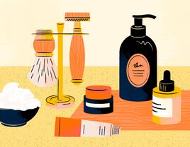 Man wiping face with towel, men's grooming tips for wedding