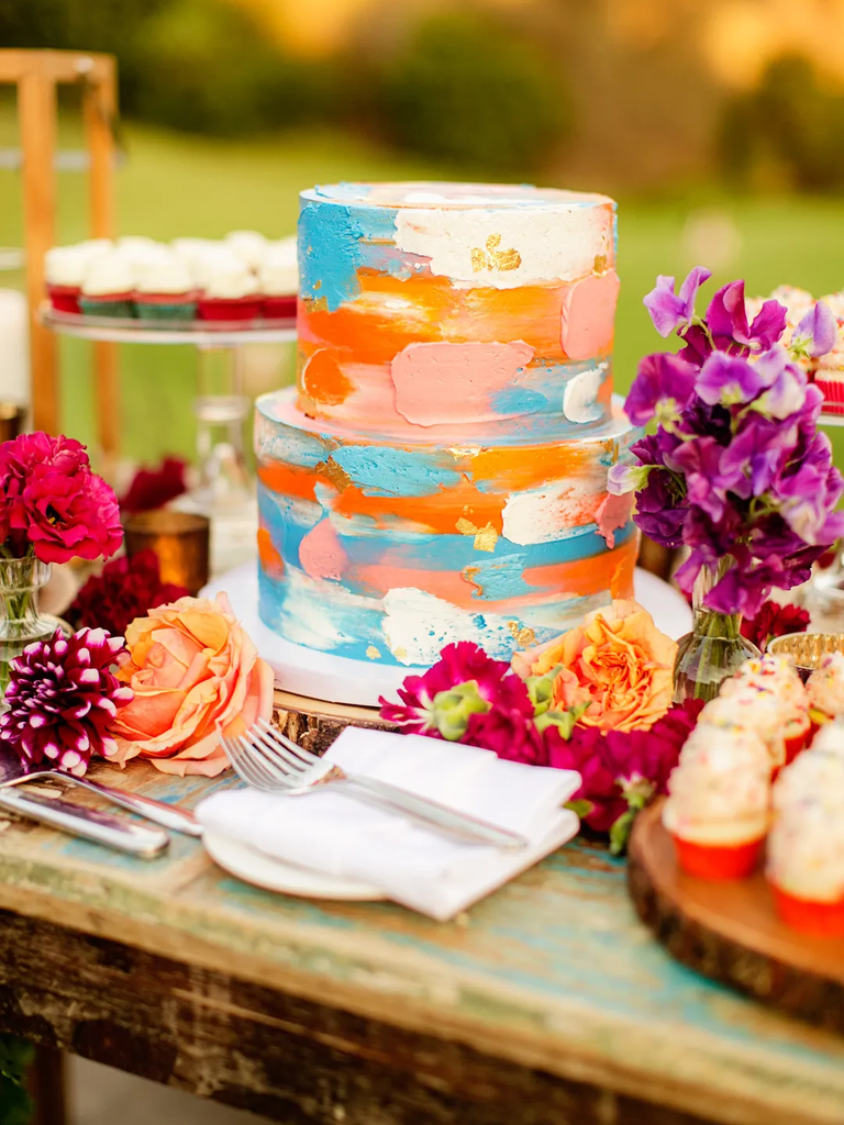 Bright Orange and Blue Wedding Colors