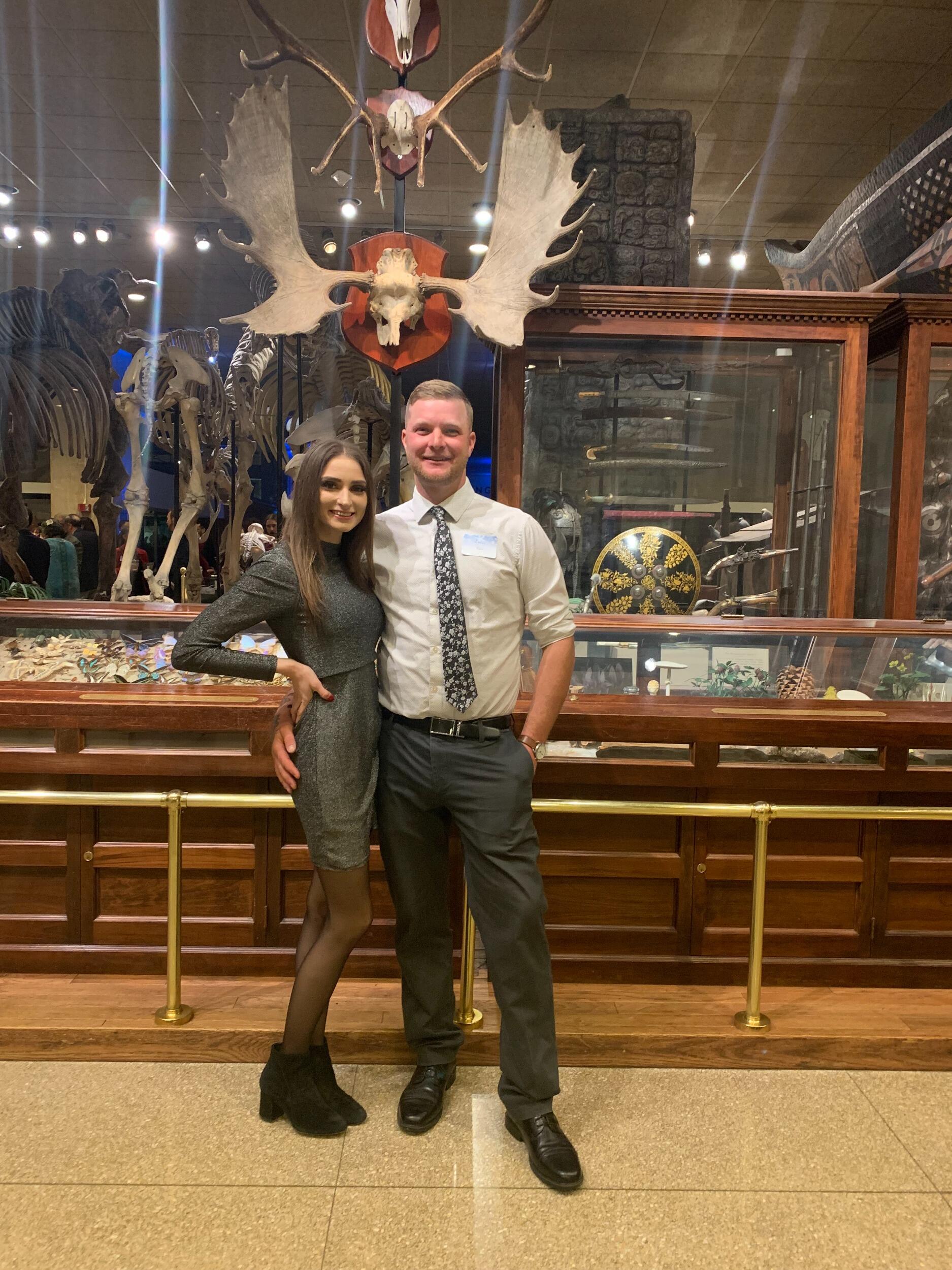 Lukas's first time at Katie's company holiday party.