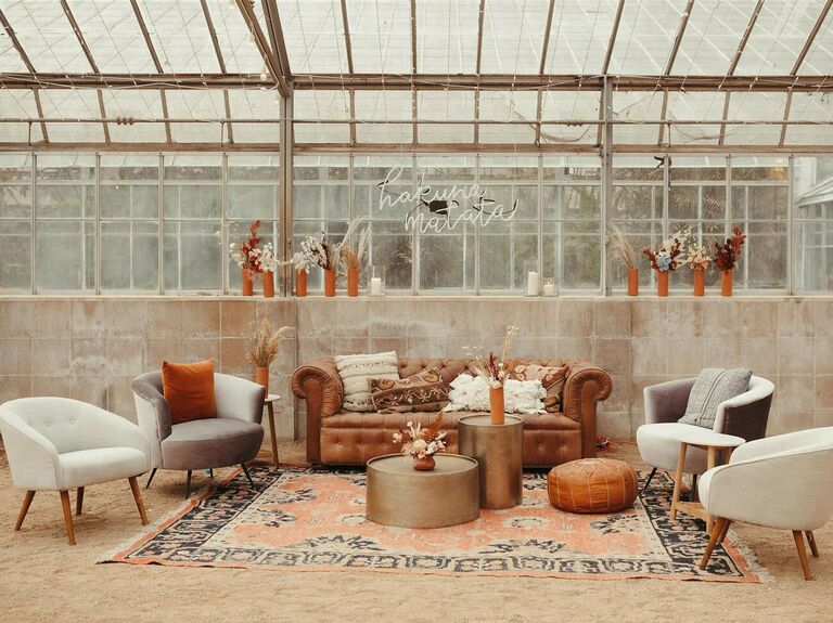 lounge seating at wedding reception