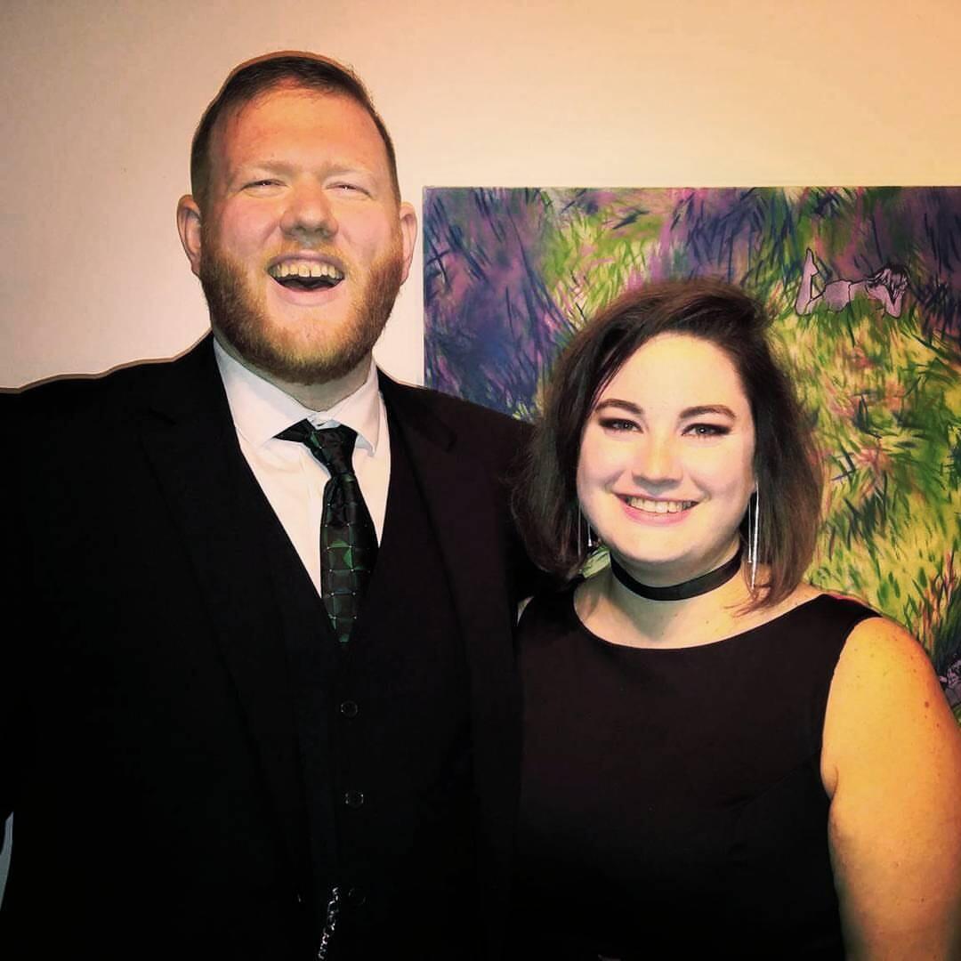 Daniel and Jennifer at their company Holiday Party. This was their first holiday party together, where Jennifer discovered that Daniel has a weird habit of fluttering around at these events, chatting with everyone, and leaving Jennifer behind. Hopefully he won't do the same thing at his wedding!