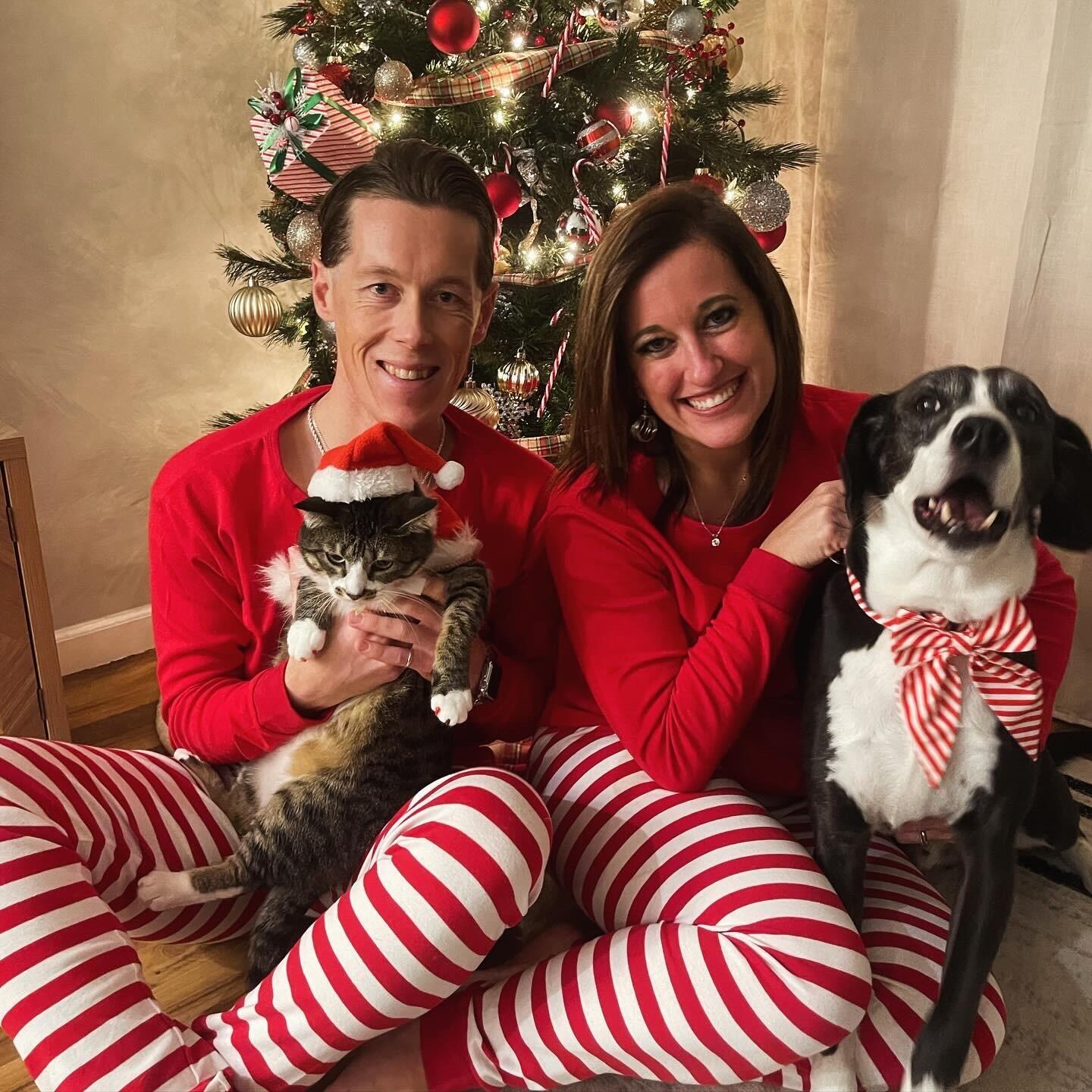 Their first Christmas together! They were pretty excited for the matching pajamas but Genevieve? Well, not so much...