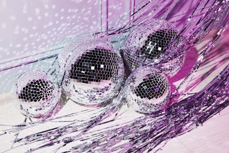 Sex and the City themed party idea - disco balls