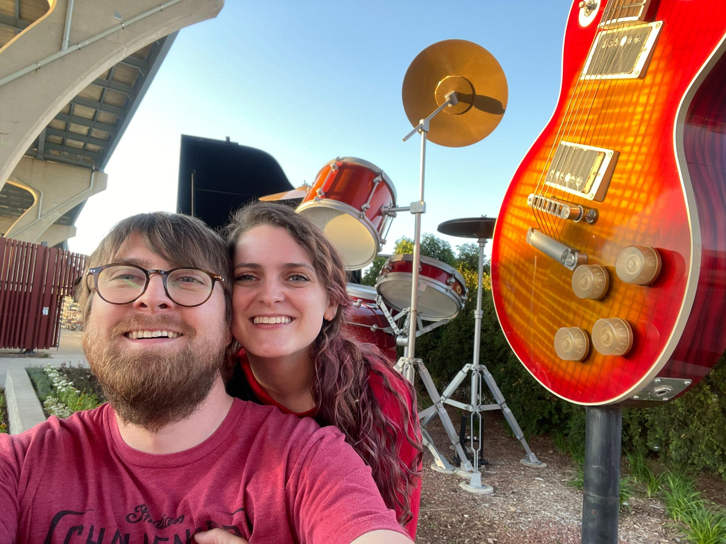 Next to the worlds largest Les Paul, before seeing Primus in Milwuakee.