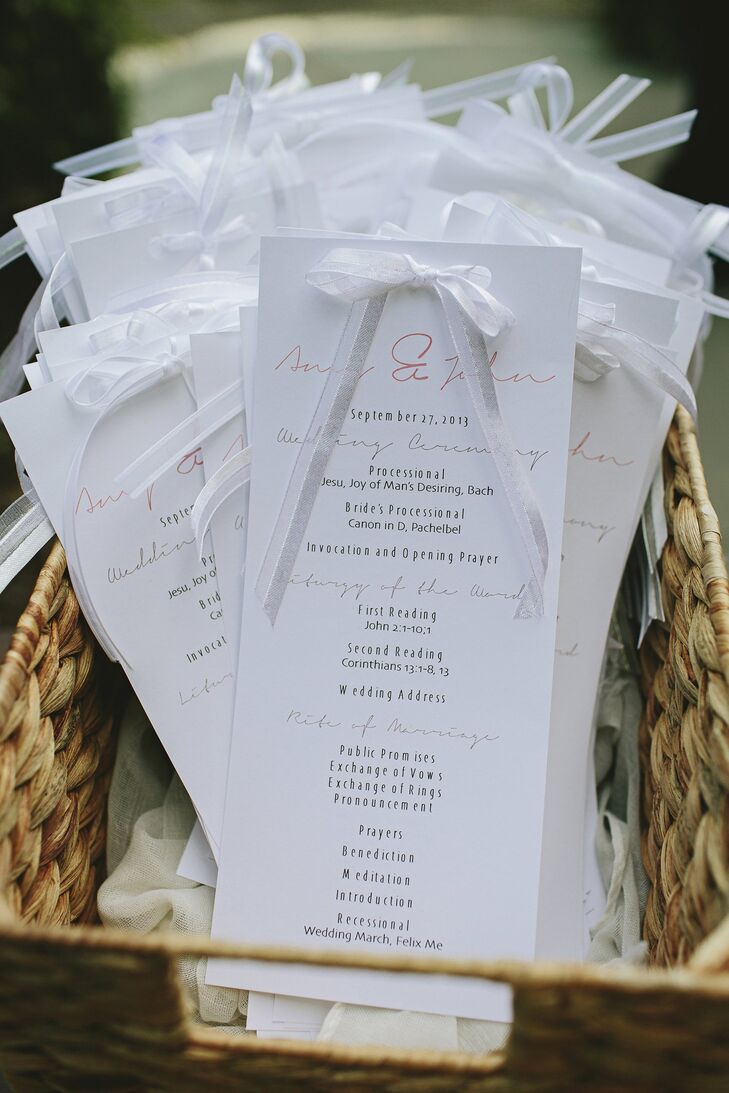 White Wedding Programs