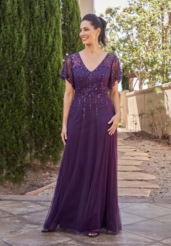 Dark purple mother 2025 of the groom dresses