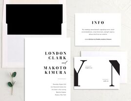 Modern black and white invitation suite from The Knot Invitations