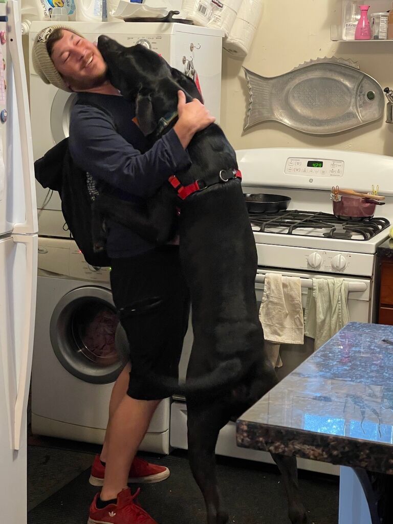 Like hugging a slobbering human.