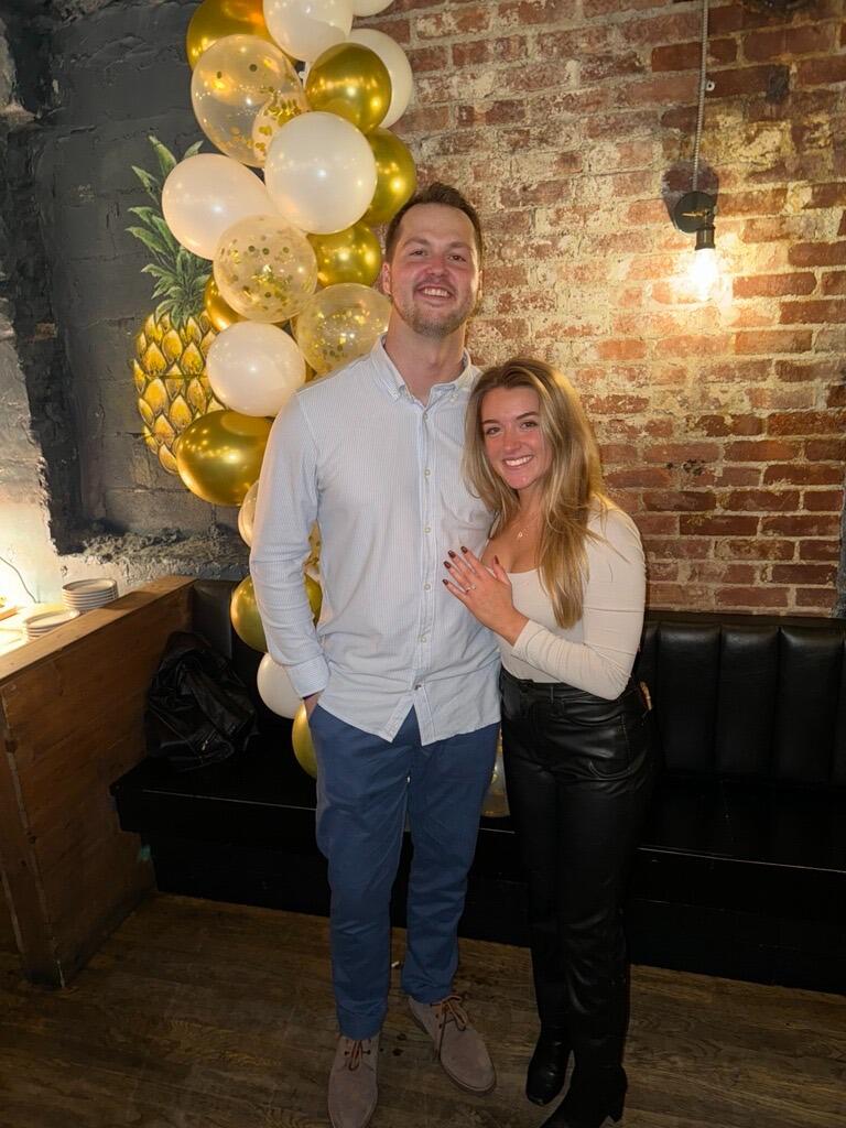 ENGAGED! Spent the day apartment shopping and had dinner reservations for Mikey's father's 60th birthday dinner. Little did Kailey know this dinner was actually an engagement party to celebrate with family and friends (best night EVER)!