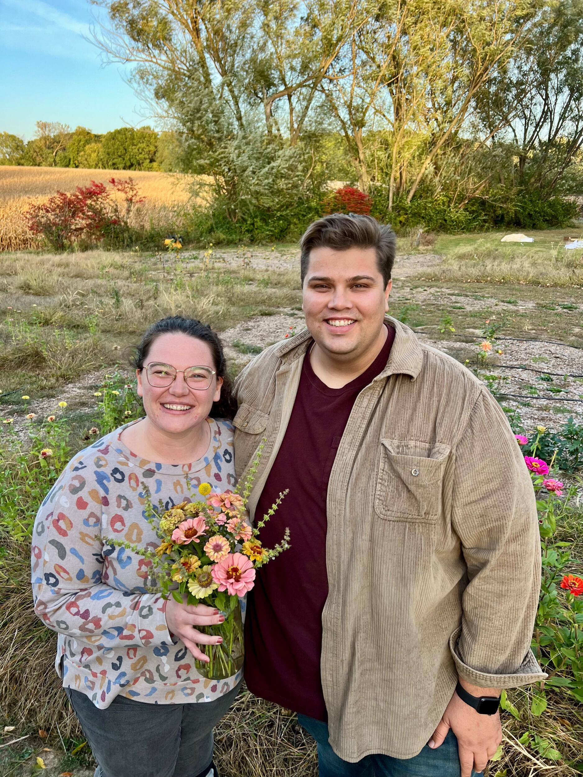 The last of the flowers from the farm for the season. Austin made the most beautiful bouquet for Lauren!