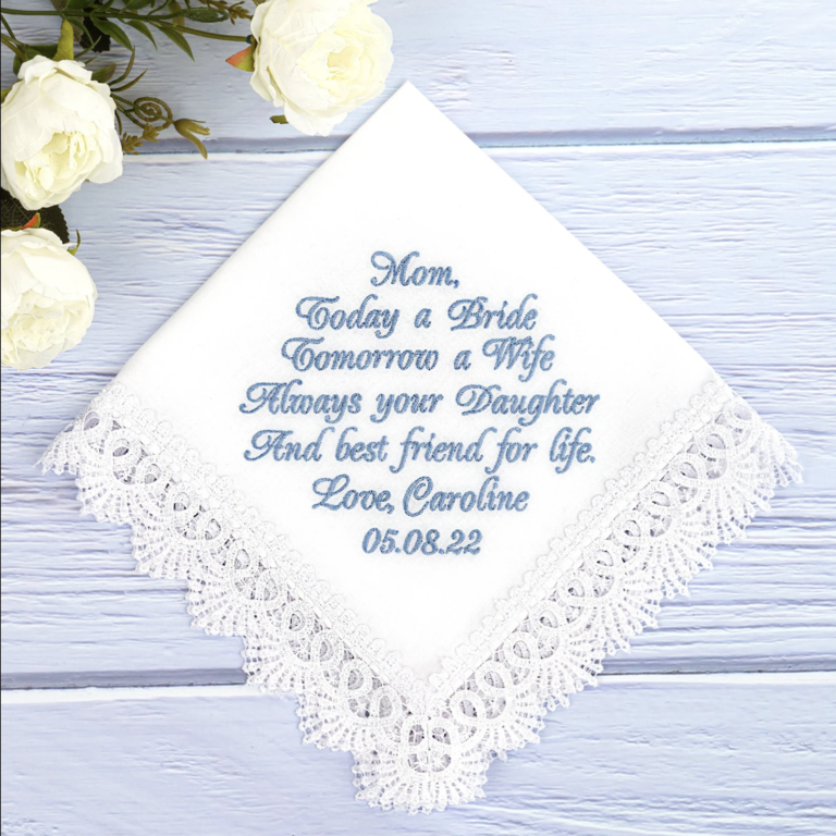 Custom handkerchief for mother of the bride gift