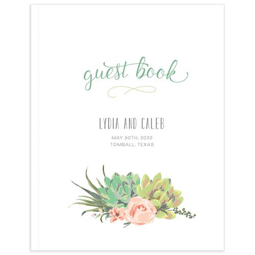 Pastel Succulents Wedding Guest Book