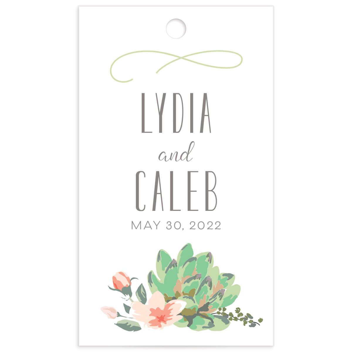 Pastel Succulents Favor Gift Tags back in Jewel Green