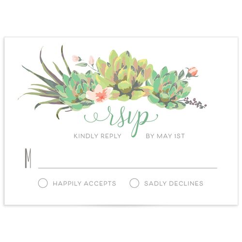 Pastel Succulents Wedding Response Cards