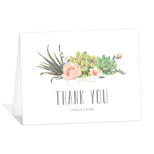 Pastel Succulents Thank You Cards
