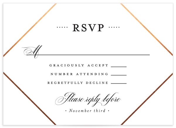 Modern Ampersand Wedding Response Cards front in Pure White