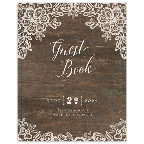 Rustic Lace Wedding Guest Book
