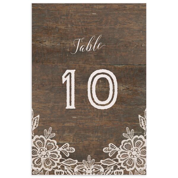 Rustic Lace Table Numbers front in Walnut