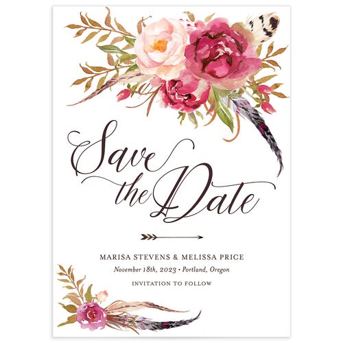 Wildflower Watercolor Save the Date Cards